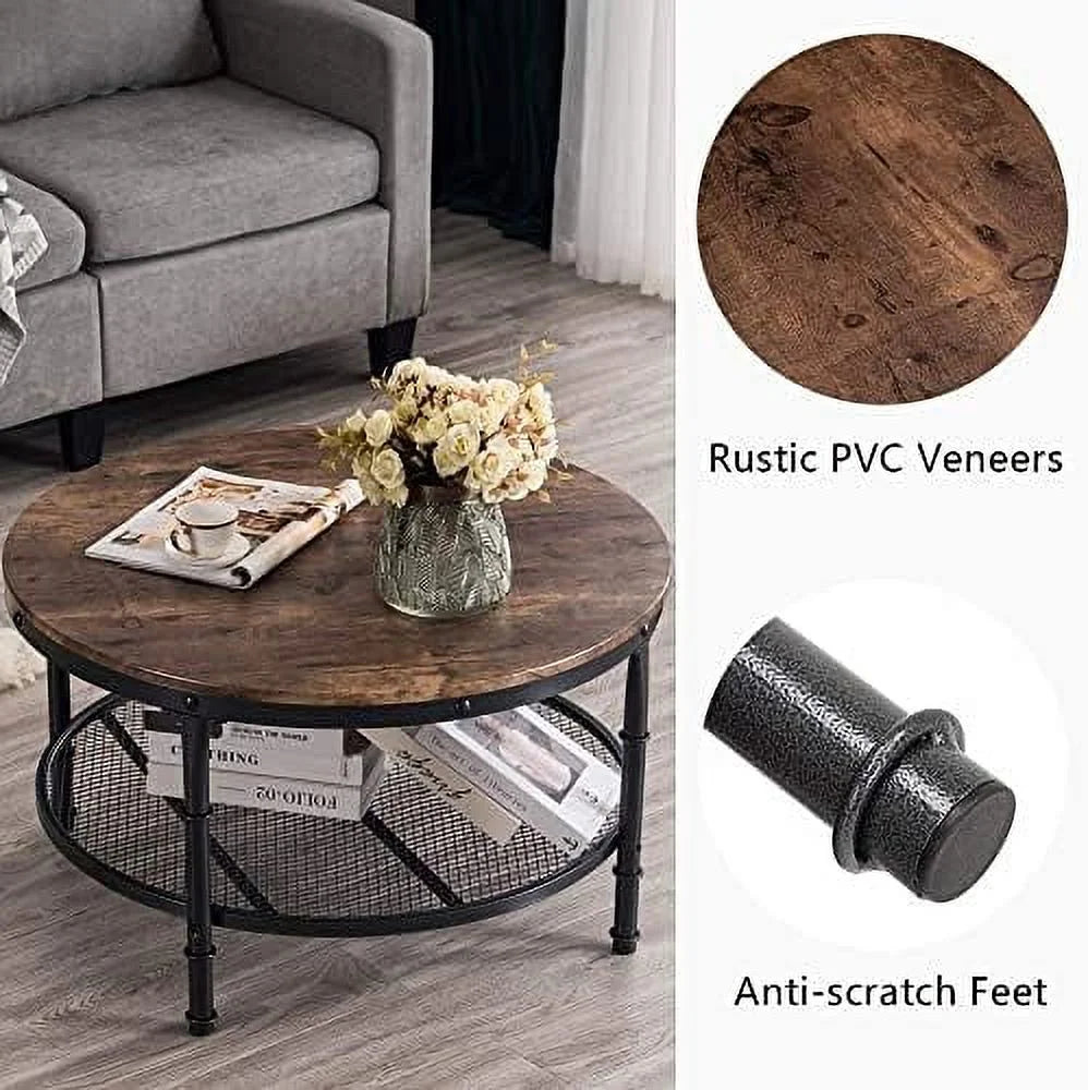 Round Coffee Table with Metal Z251