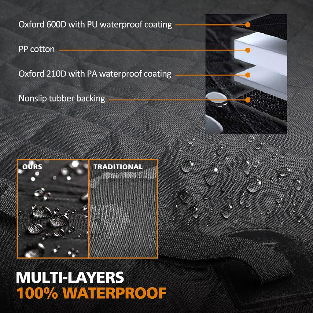 Waterproof Nonslip Dog Seat Cover with 2 Seat Belts and a Pocket V413493