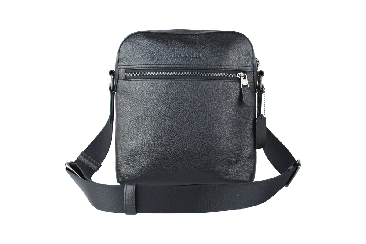 Black Refined Pebbled Leather Medium Crossbody Bag L647812