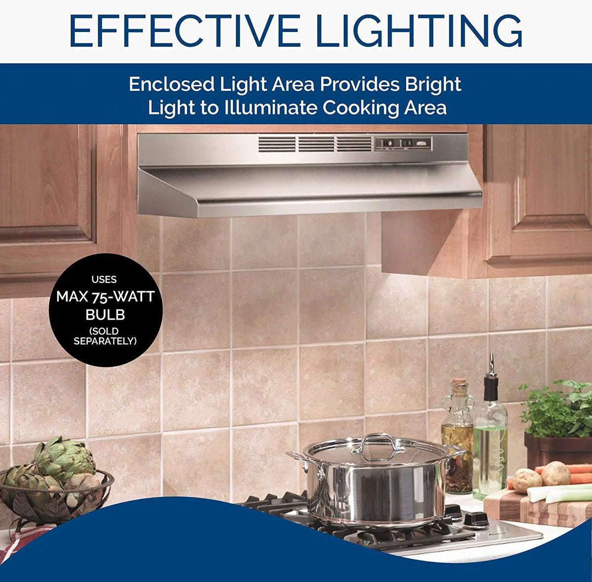 Stainless Steel Ductless Range Hood Insert with Light R35362