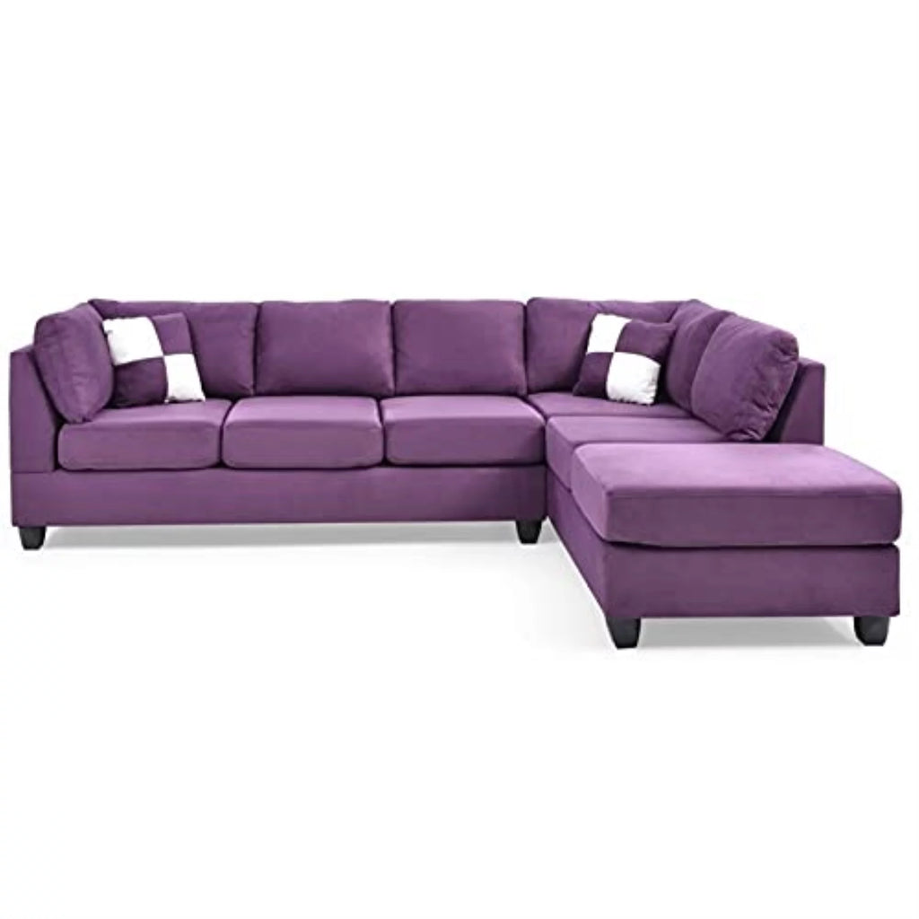 Purple Microsuede Sectional O561
