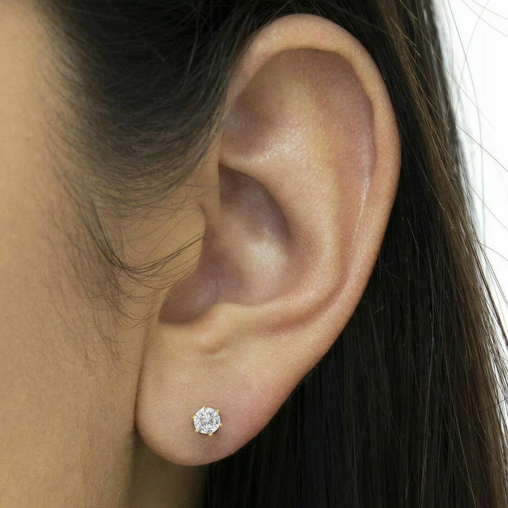 2 Carat Solitaire Moissanite Stud Earrings T4153