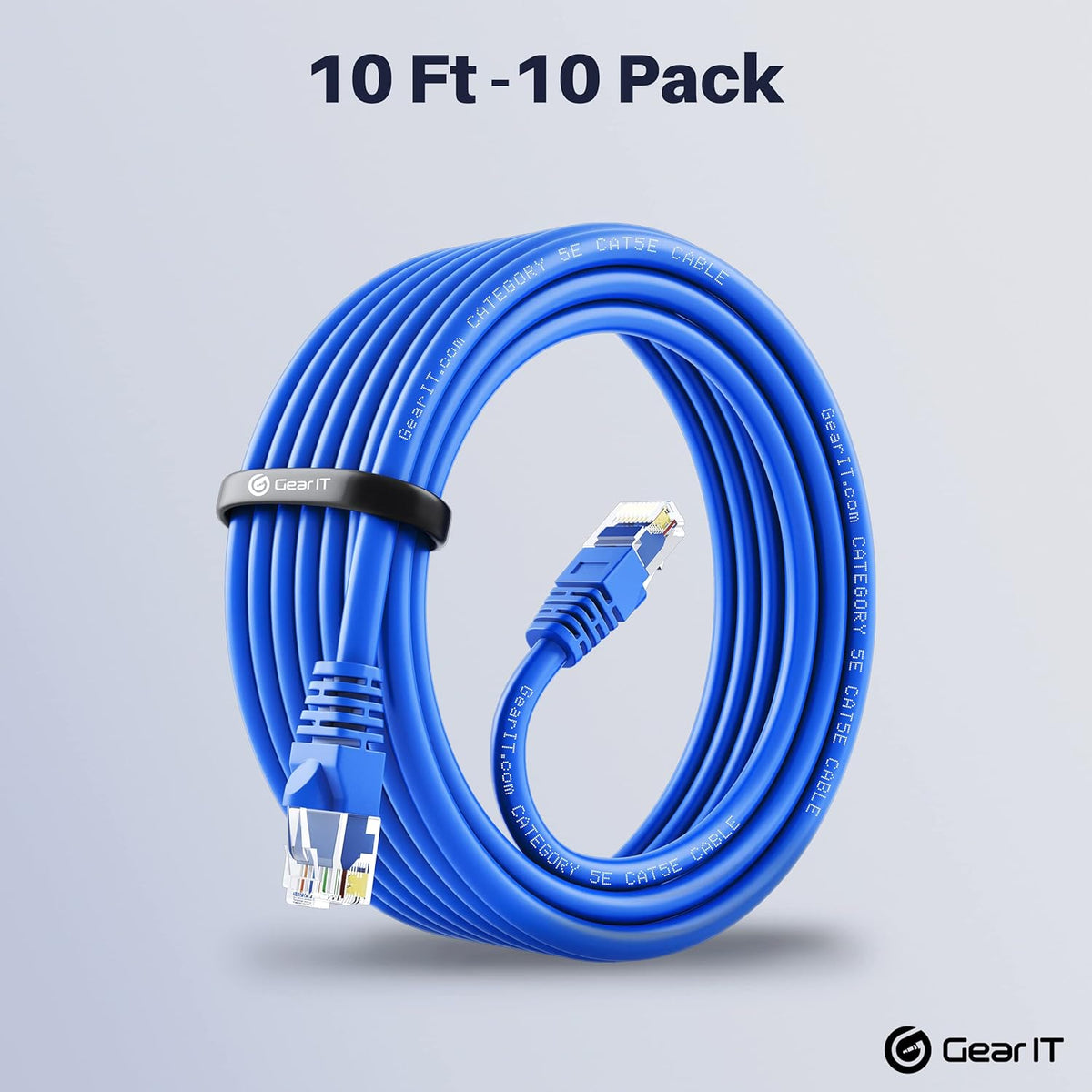 Blue 50-Pack Cat5e Ethernet Patch Cable 3 Feet RJ45 LAN Network Cord N7407