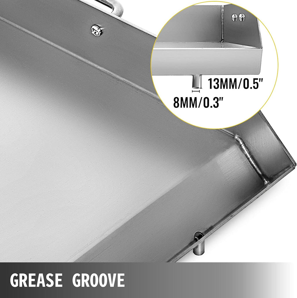 Stainless Steel Griddle, 32 X 17 Flat Top Rectangular Plate J97521