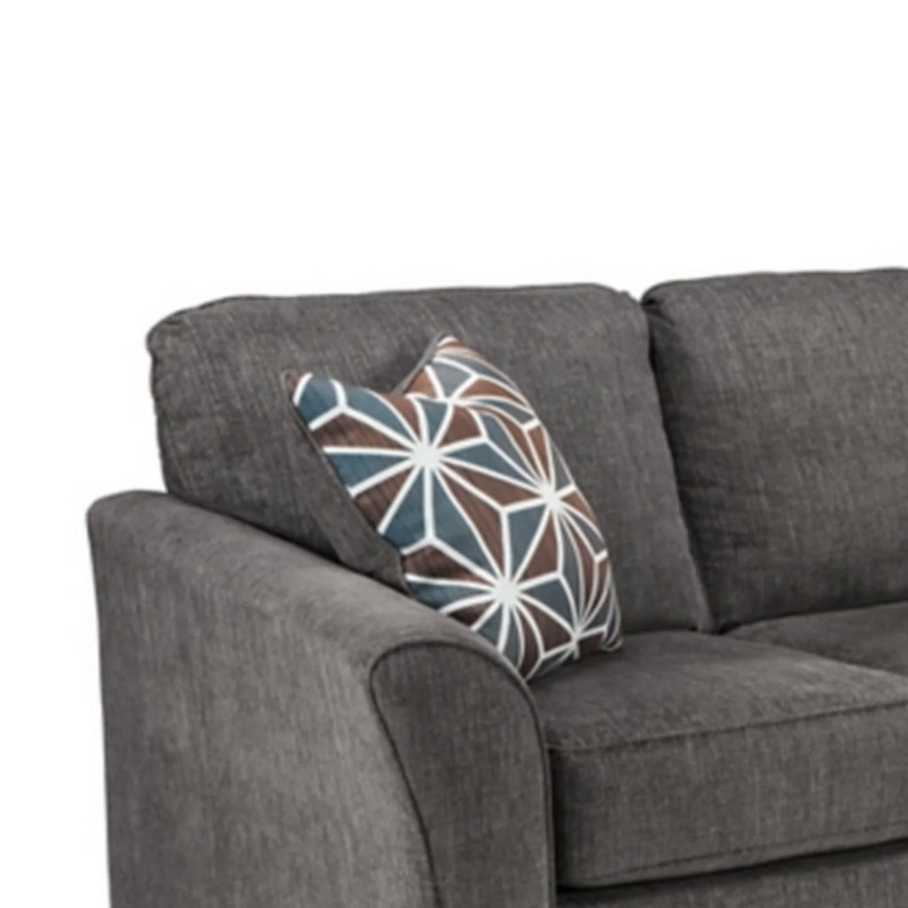 89 Inch Sofa with Chaise, 2 Throw Pillows, Ottoman A948799