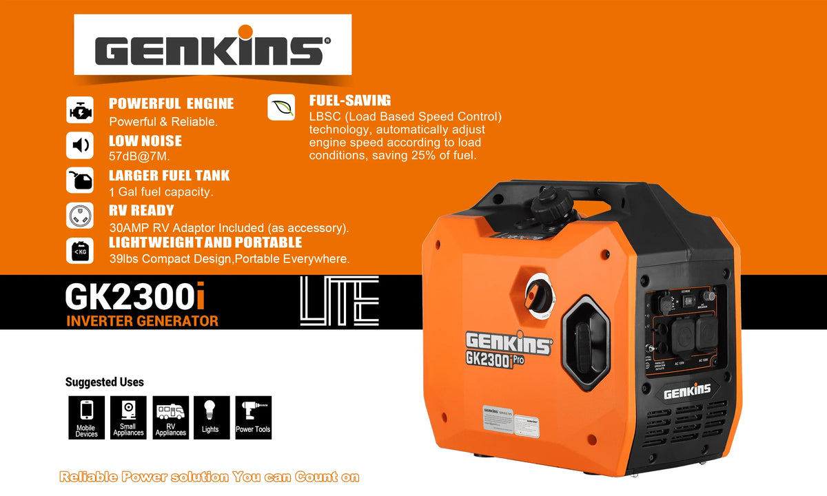 2300 Watt Light Weight Portable Inverter Generator H3684
