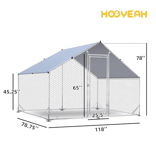 Large Walk-in Metal Chicken Coop with Waterproof Cover Q50542