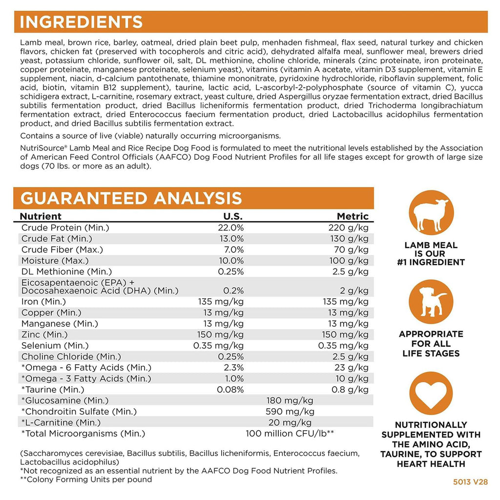 Lamb Rice Dry Dog Food G14952