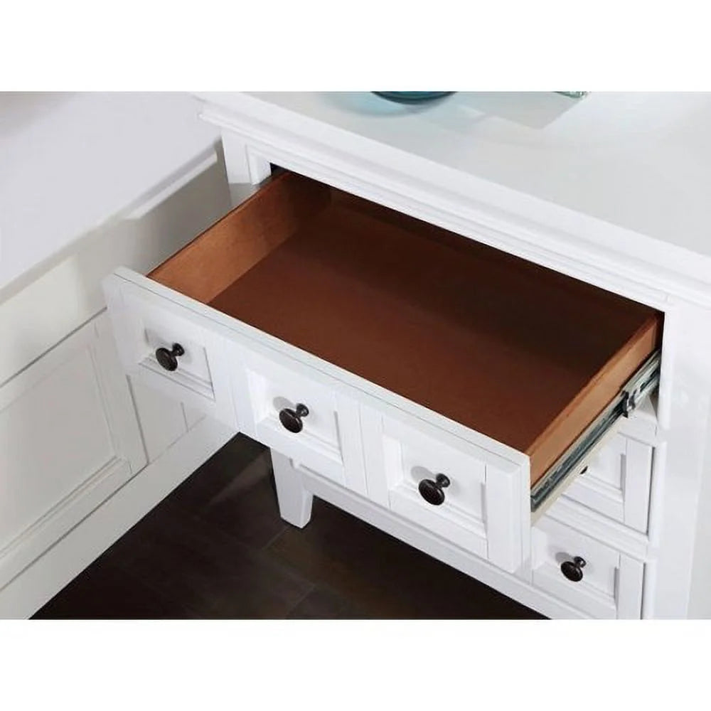 White Solid Wood 3-Drawer Nightstand Z1502