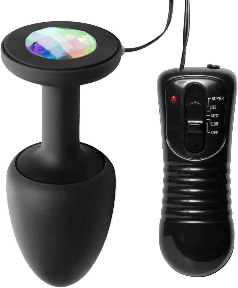 Black Vibrating Anal Plug with Internal Stimulation R827194