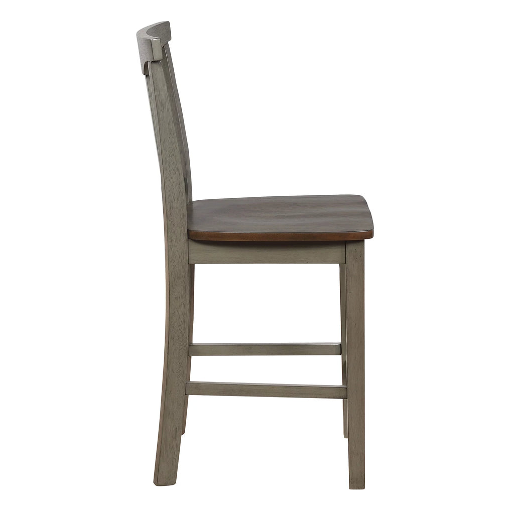 5pc Table Chairs Set Slate Gray Wood Stain Finish T3835
