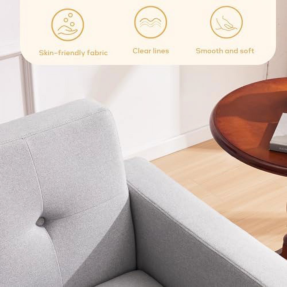 Fabric Accent Chair Button Tufted Upholstered Arm Chair Q23918
