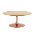 Round Wood Metal Coffee Table W29012