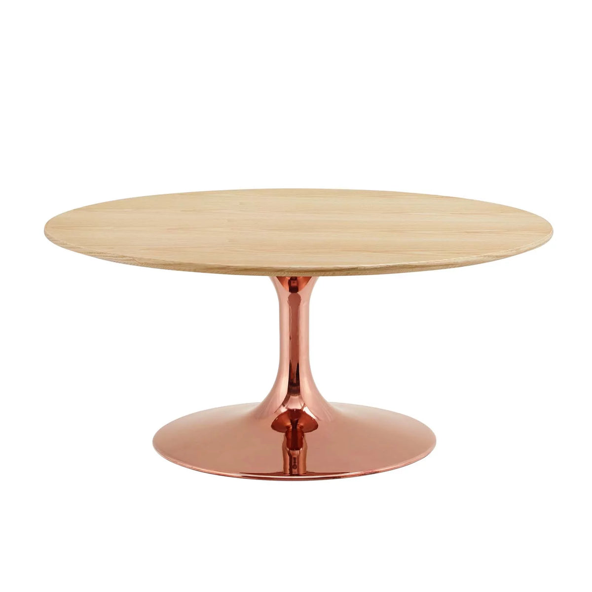 Round Wood Metal Coffee Table W29012
