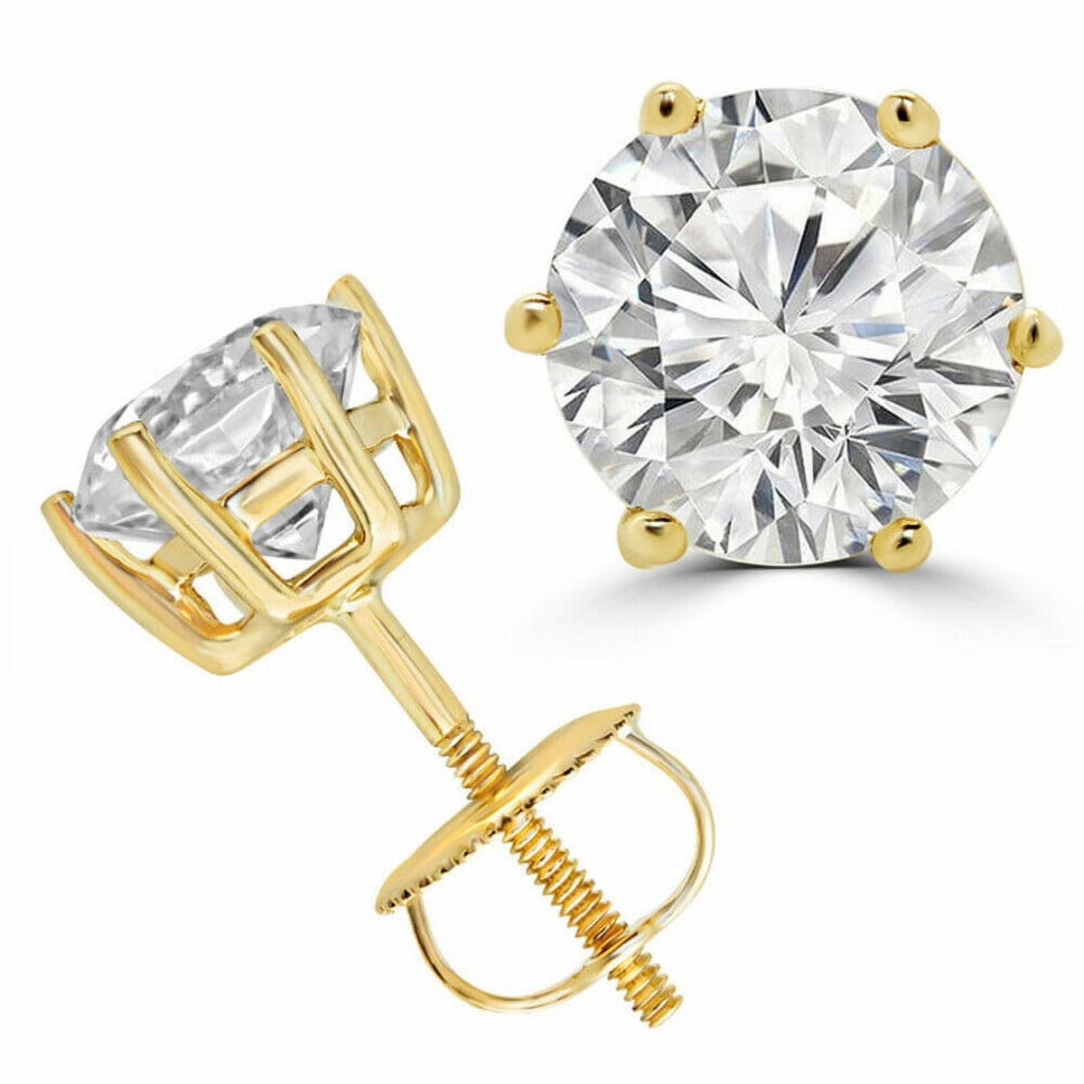2 Carat Solitaire Moissanite Stud Earrings T4153