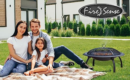 Black 22" Portable Folding Steel Wood Burning Fire Pit with Carrying Bag B721