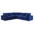 Blue Navy Velvet Sectional Sofa Set J106294