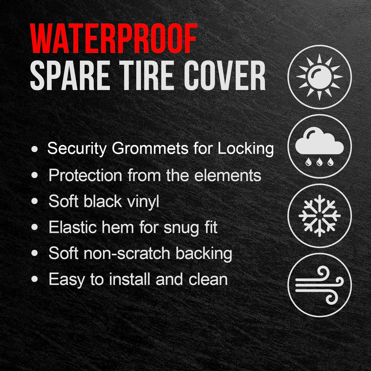 Black 28 Inch Tire Covers H82367