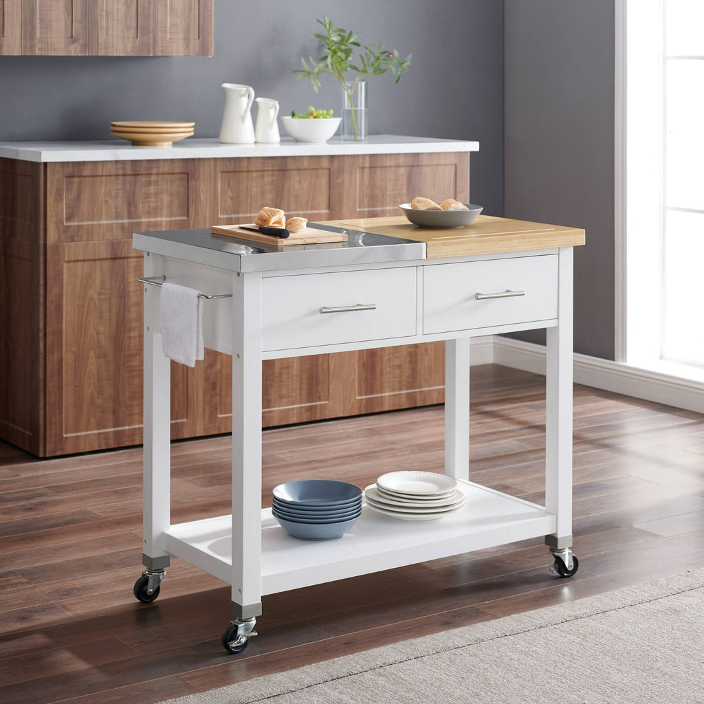 White Kitchen Cart O4002