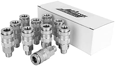 1/4" MNPT High Flow Steel Quick-Connect Coupler Box of 10 D631