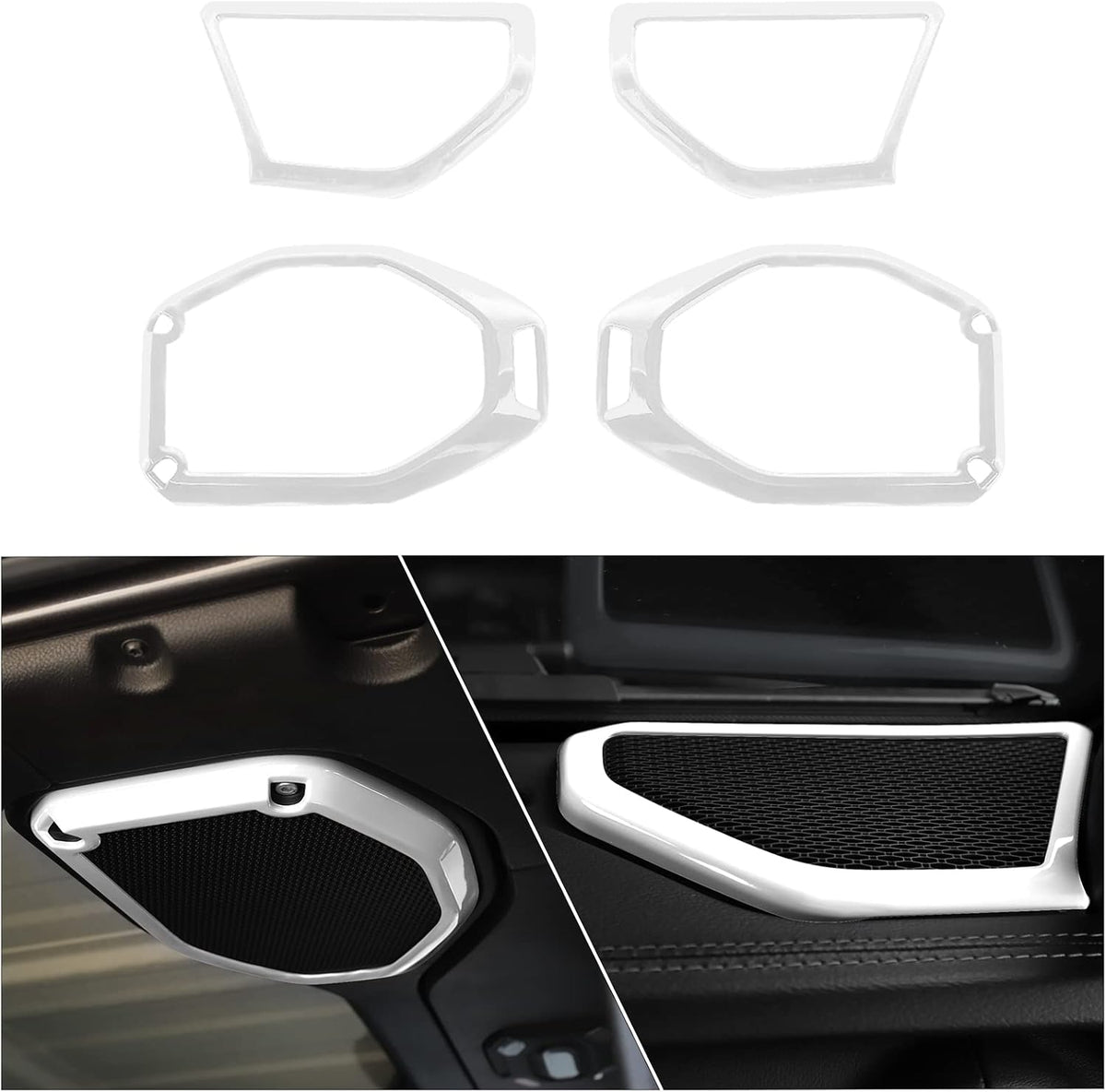 4PCS Car Roof Speaker & A Pillar Speaker Cover Trim Interior Accessories (Pink) J245