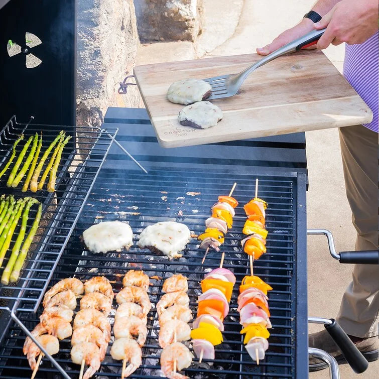 24-inch Charcoal BBQ Grill with 2 Folding Side Shelves K79331