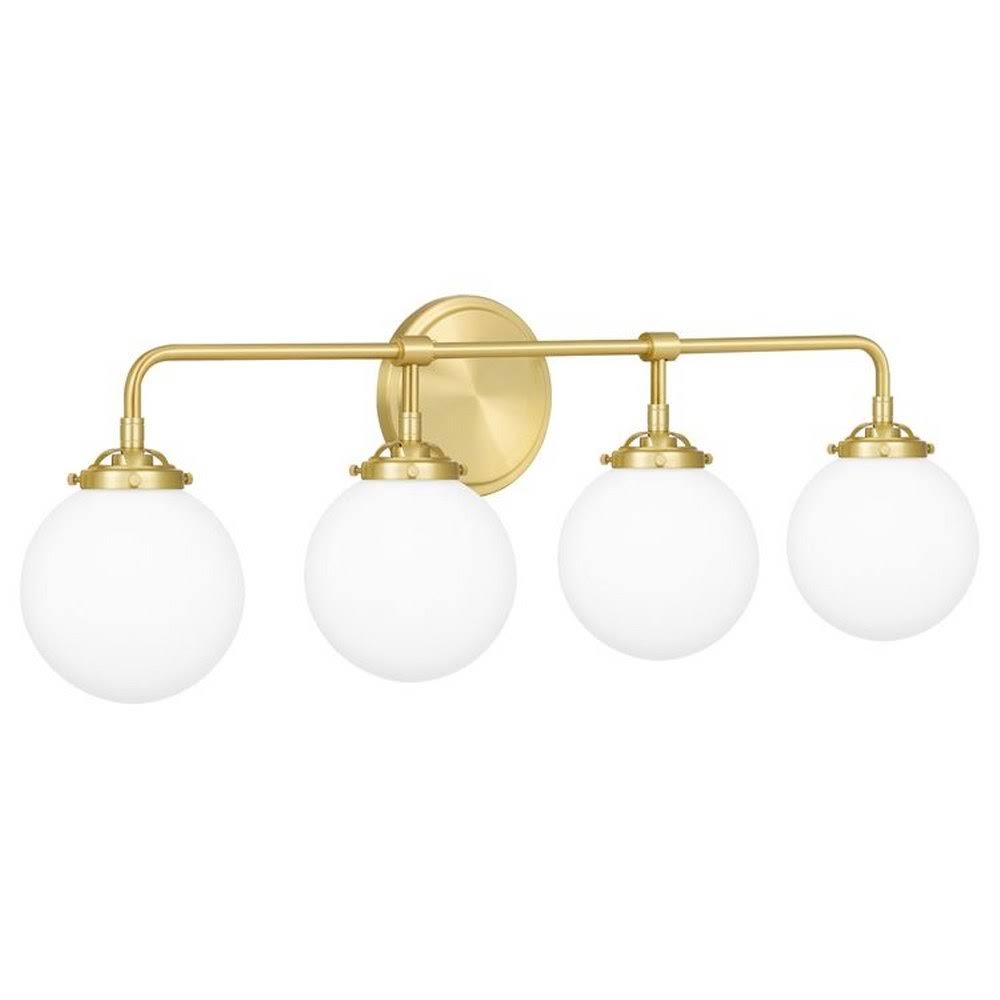 Satin Brass 4 Light Bath Vanity with Opal Etched Glass E230