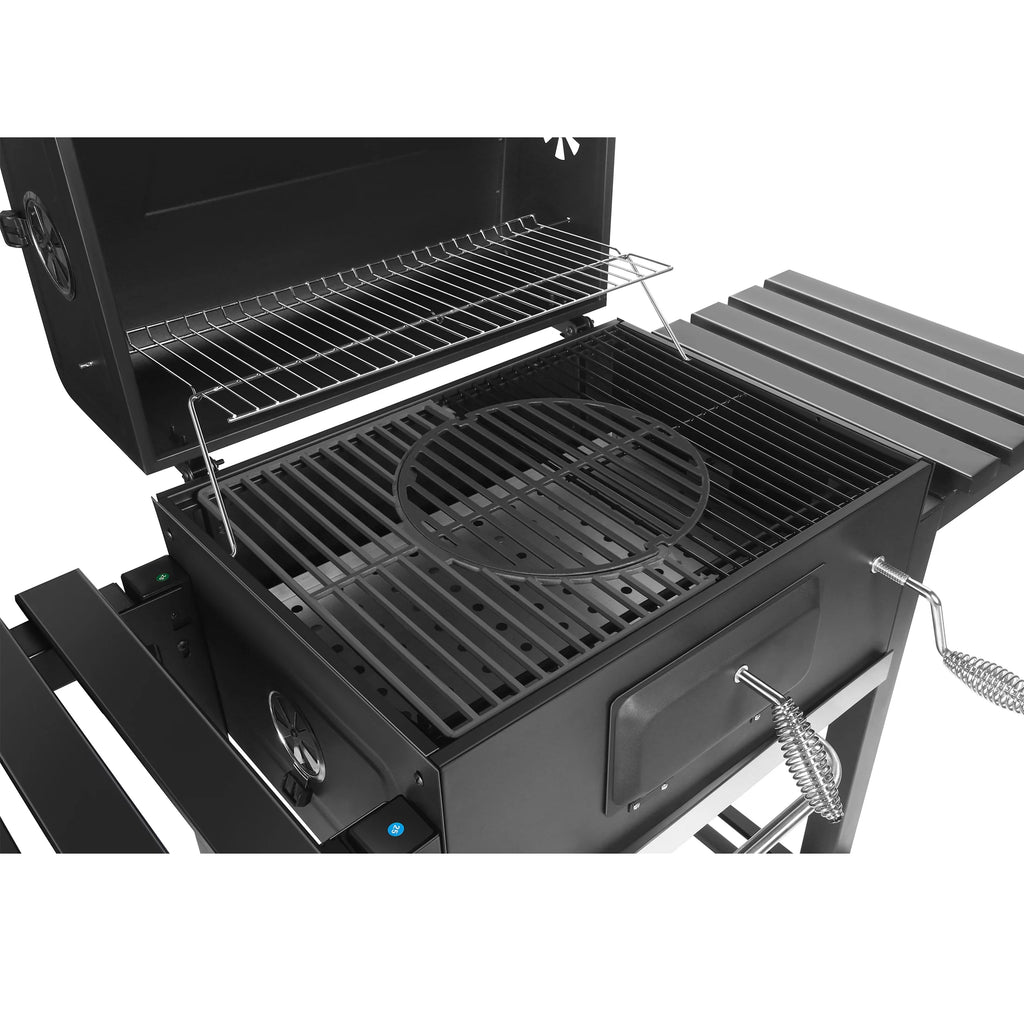 24-inch Charcoal BBQ Grill with 2 Folding Side Shelves K79331