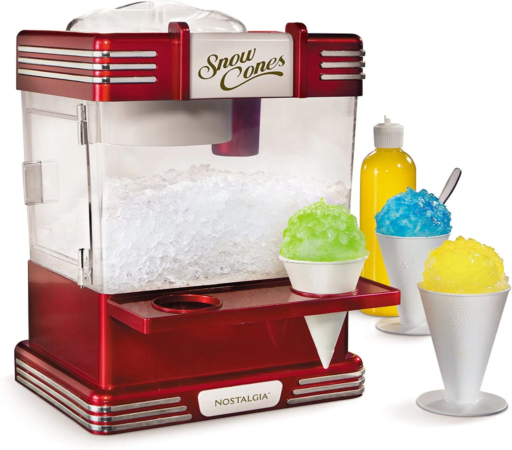 Retro Snow Cone Maker with 2 Reusable Cups & Ice Scoop T3402