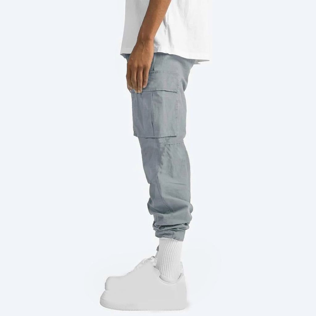 Mens Cargo Sweat Pants Relaxed Fit Baggy Joggers with Zipper Pockets Q928624