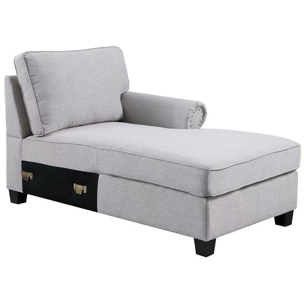 Light Gray U-Shaped Polyester Fabric Sectional Sofa O2781