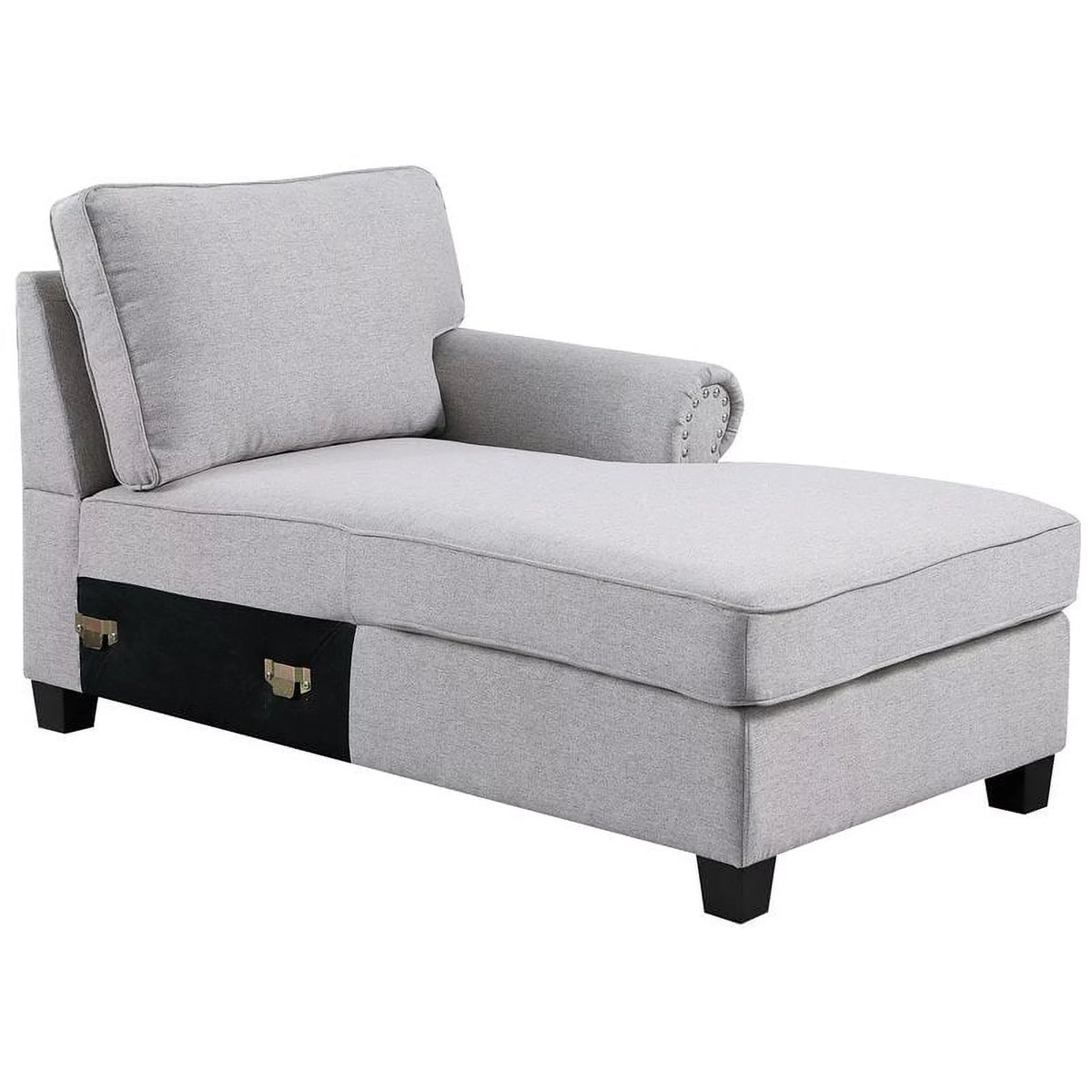 Light Gray U-Shaped Polyester Fabric Sectional Sofa O2781