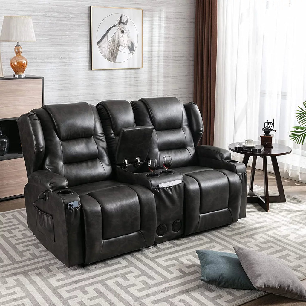 Electric Power Recline Sofa with Console I47290