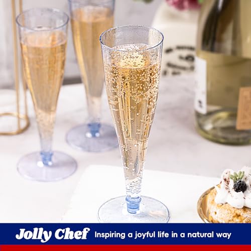 100 Pack 4.5 oz Clear Plastic Champagne Flutes U2478