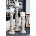 3 Piece Wood Candlestick Set R73846