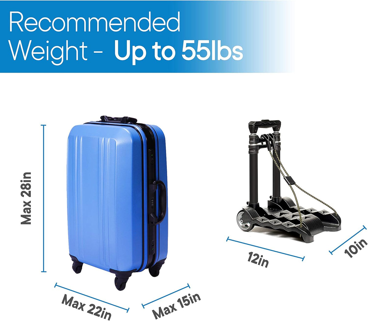 Black Aluminum Folding Luggage Cart R200