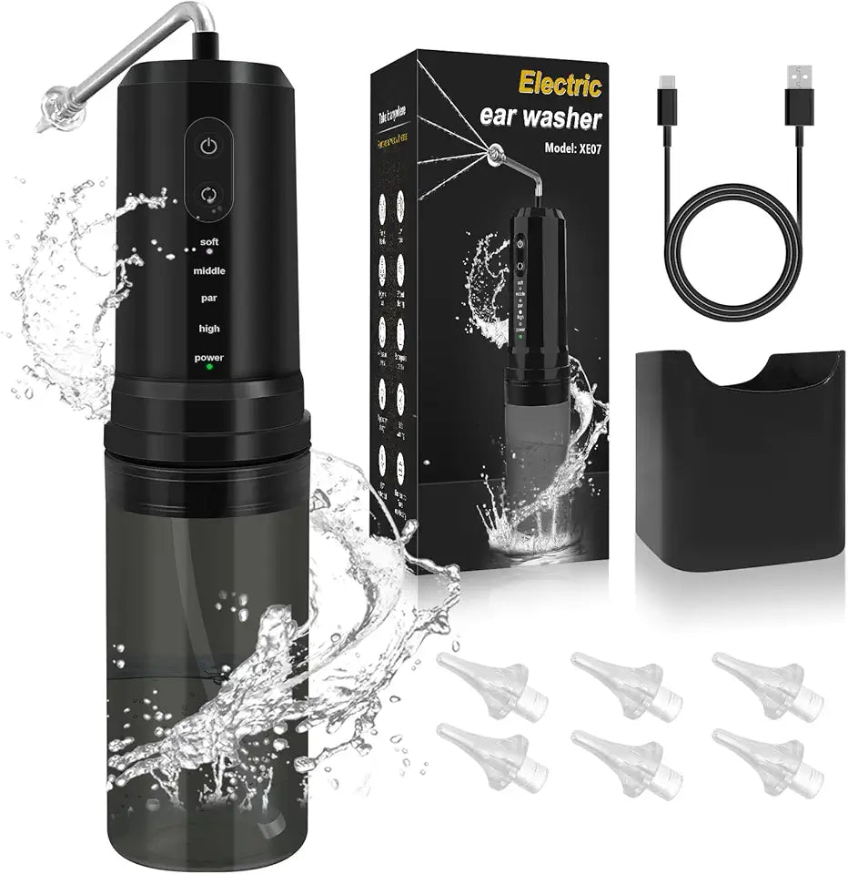 Electric Ear Irrigation Flushing System with 4 Pressure Modes Black X89978