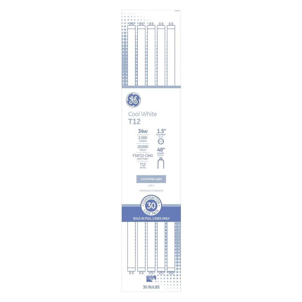 34-Watt 48-in T12 4100 K Cool White Fluorescent Light Bulb 30-Pack Q718409