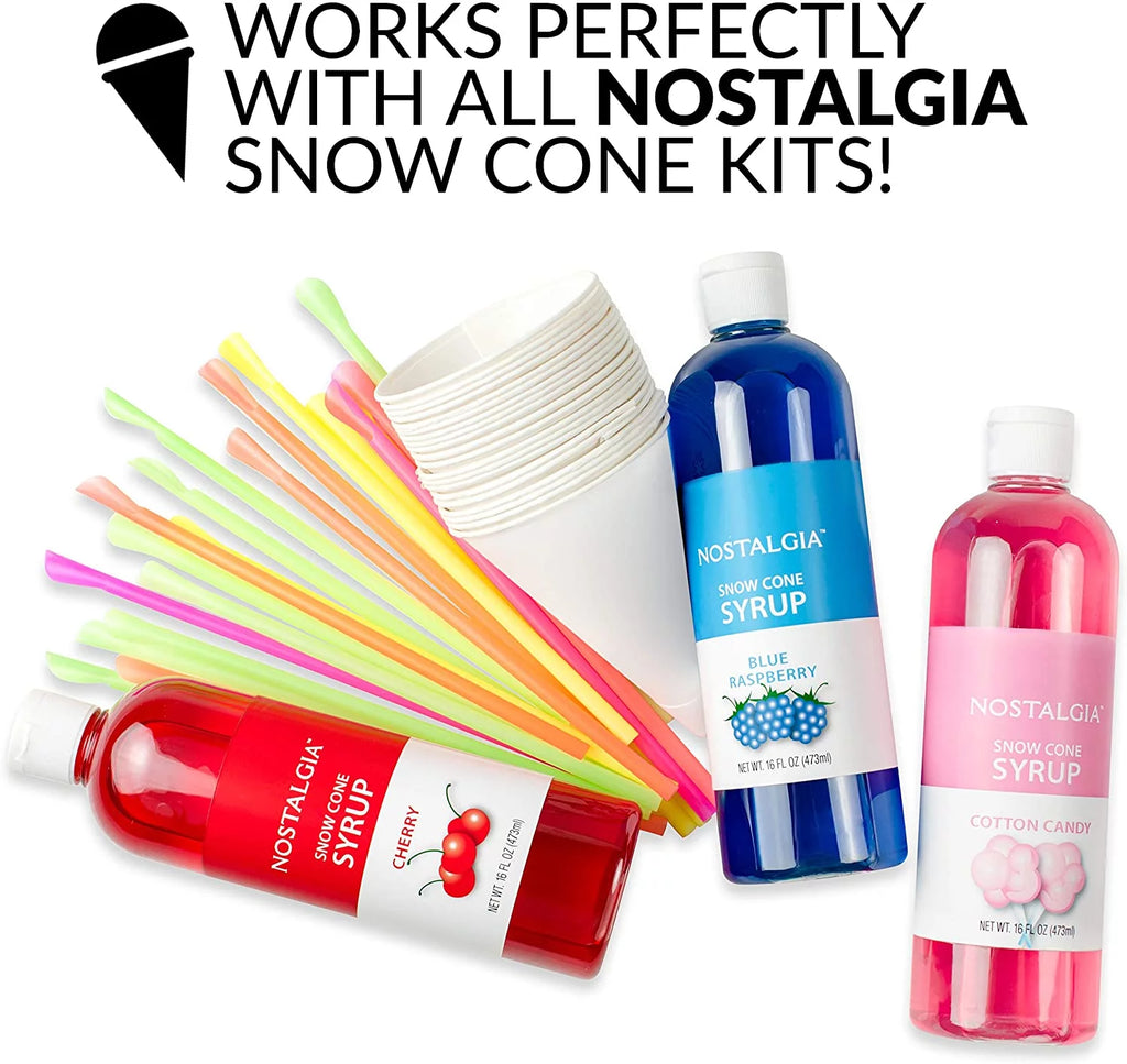 Retro Snow Cone Maker with 2 Reusable Cups & Ice Scoop T3402