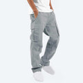 Mens Cargo Sweat Pants Relaxed Fit Baggy Joggers with Zipper Pockets Q928624
