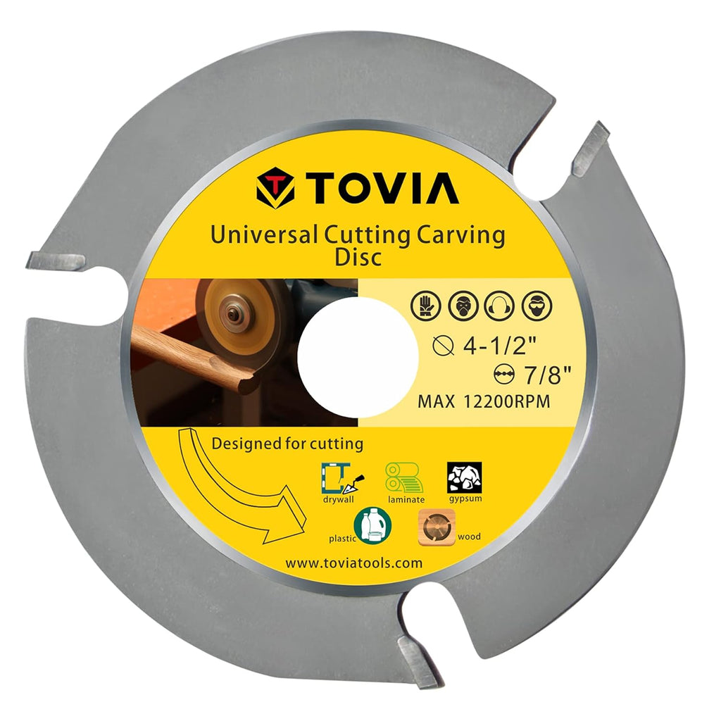 4 1/2 Inch Grinder Wood Carving Disc with 8 Tooth, 7/8 Arbor V597