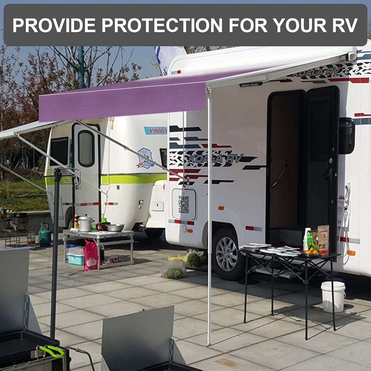 Waterproof Vinyl RV Awning Fabric Replacement 20' H3838