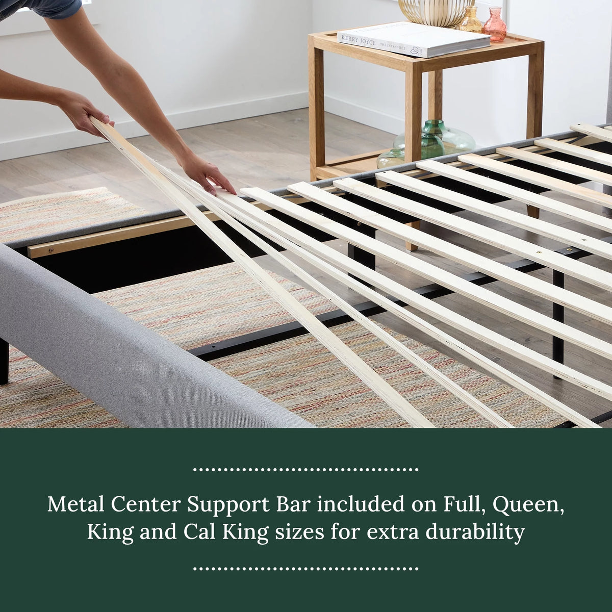 Blue Queen Upholstered Platform Bed W965