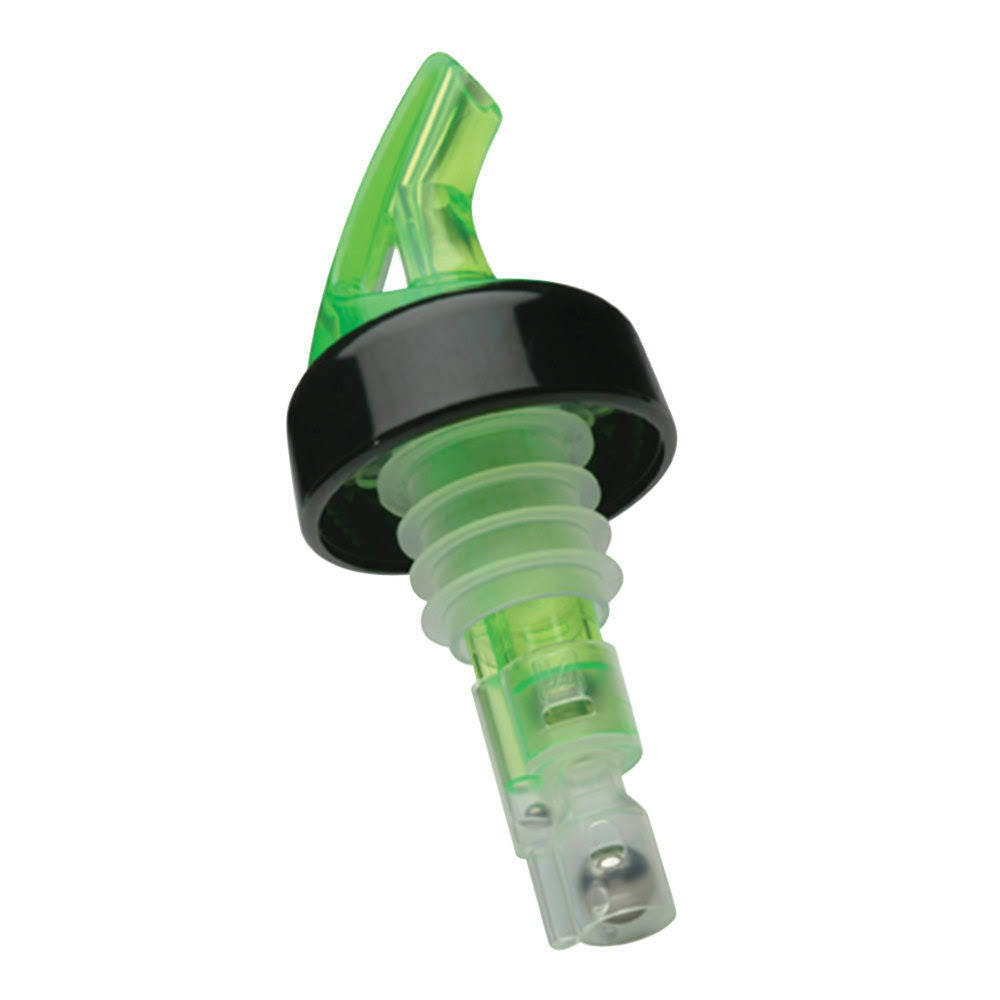 1.125 oz Shamrock Green Measured Liquor Pourer with Collar - 12/Pack X679547