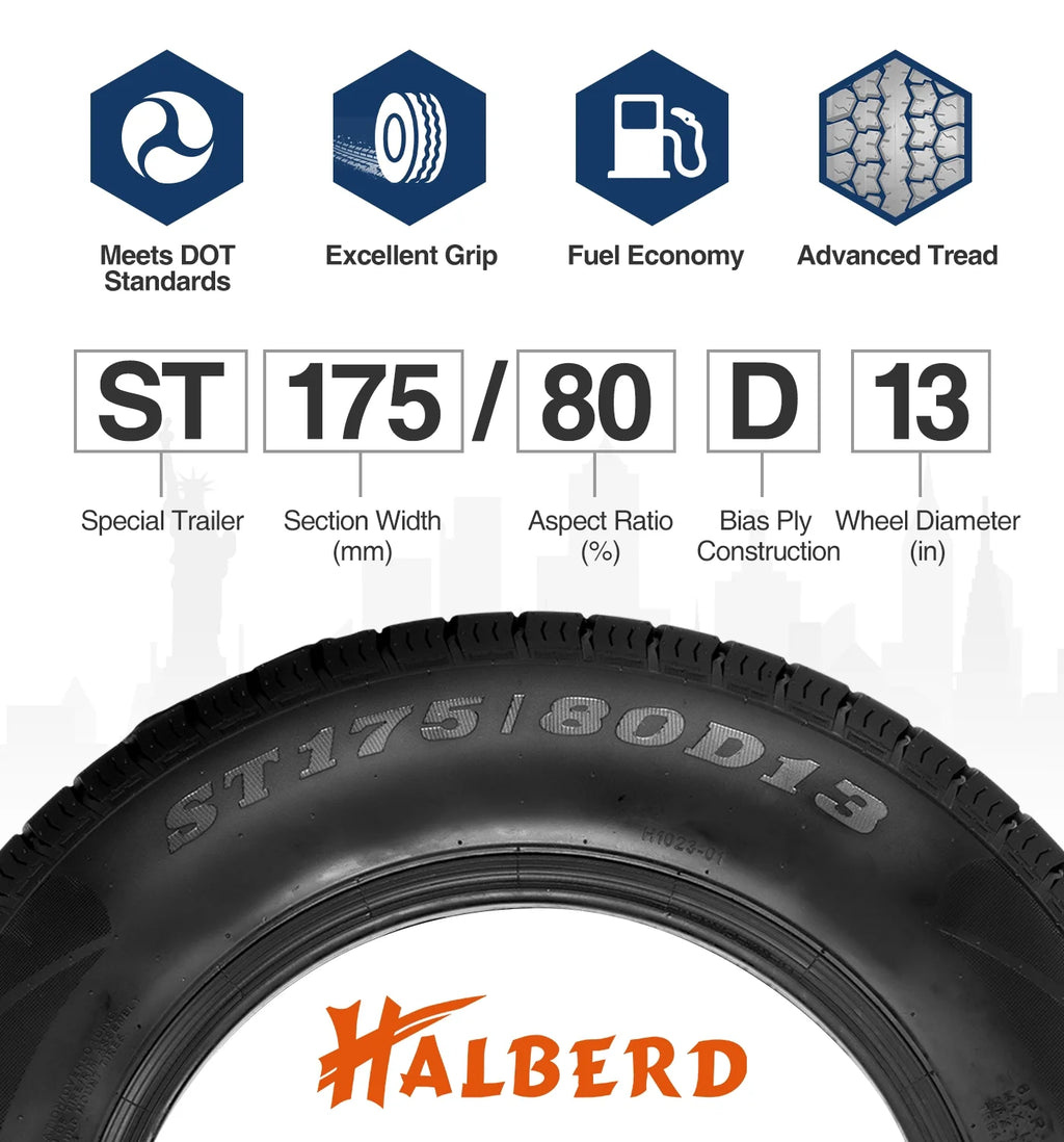 ST175/80D13 Trailer Tire Load Range C L5092