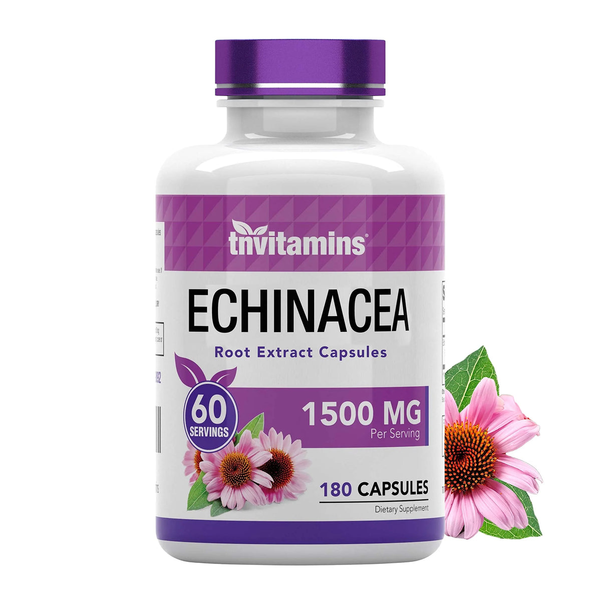 Echinacea Root Herbal Extract 1500 MG 180 Capsules F5488