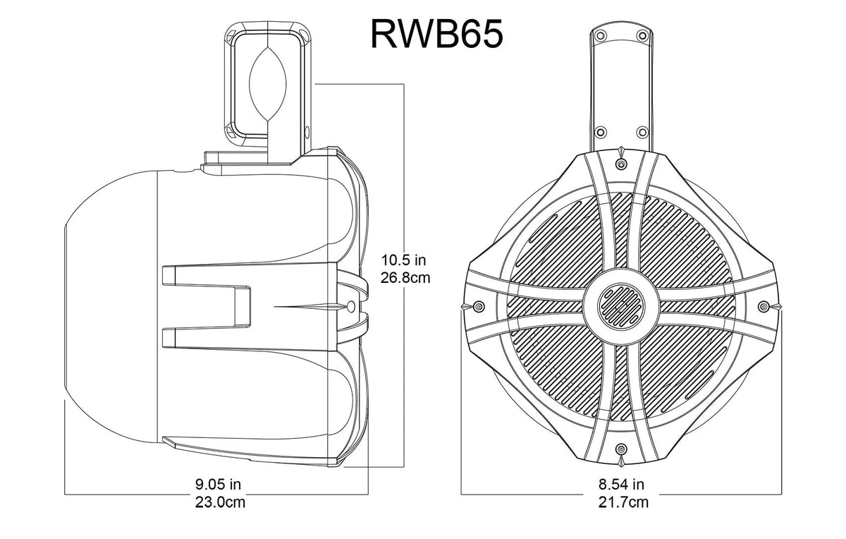 6.5 Black Marine Wakeboard Tower Speakers with Covers Q62174