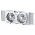 9 3-Speed Twin Window Fan with Bug Screen, White F137