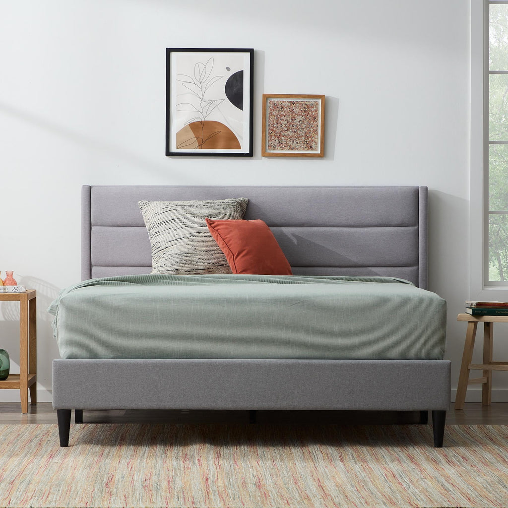 Blue Queen Upholstered Platform Bed W965