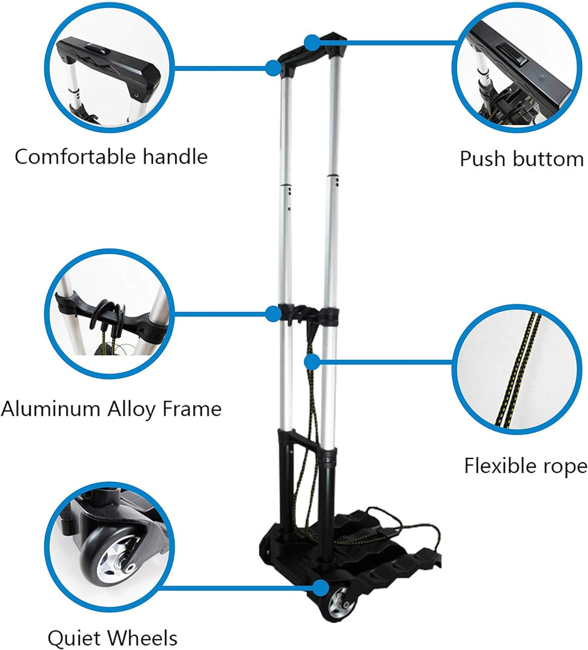 Black Aluminum Folding Luggage Cart R200
